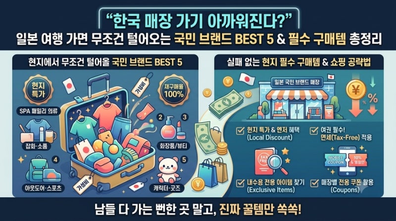 "한국 매장 가기 아까워진다?" 일본 여행 가면 무조건 털어오는 국민 브랜드 BEST 5와 현지 필....
