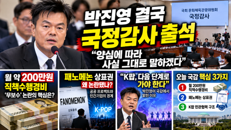 박진영 결국 국정감사 출석｜“양심에 따라 사실 그대로 말하겠다”…오늘 국감에서 무슨 ....