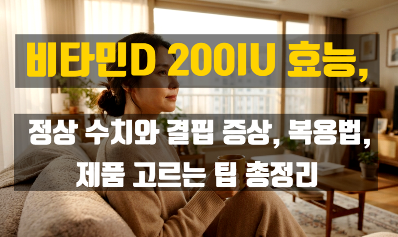 비타민D 200IU 효능, 정상 수치와 결핍 증상, 복용법 총정리