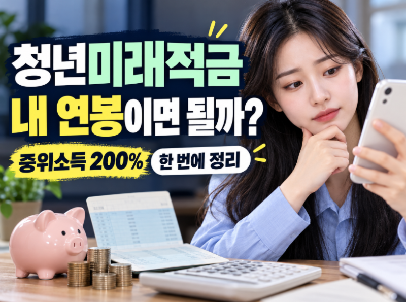 청년미래적금 소득기준, 내 연봉이면 될까? 중위소득 200%까지 한 번에 정리