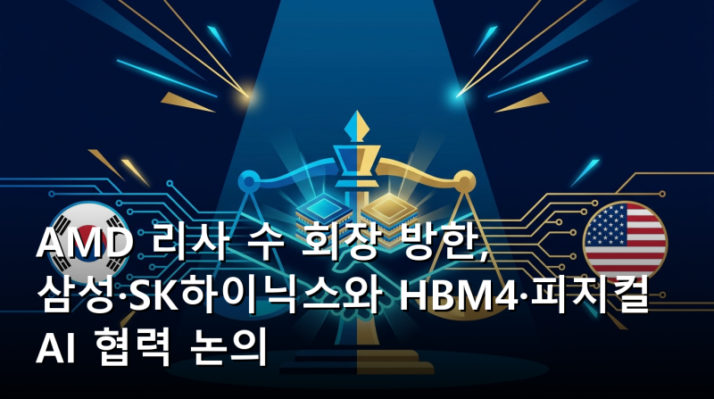 AMD 리사 수 회장 방한, 삼성·SK하이닉스와 HBM4·피지컬 AI 협력 논의