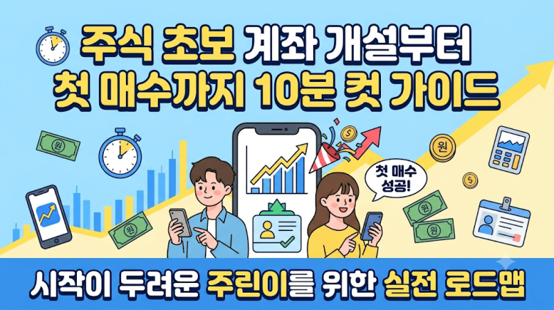 주식 초보 계좌 개설부터 첫 매수까지 10분 컷 가이드: 시작이 두려운 주린이를 위한 실전 로....