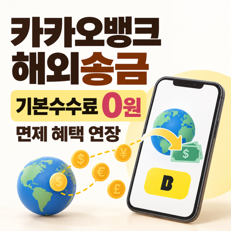 카카오뱅크 해외송금 기본수수료 0원｜무료 기간·보내는 법