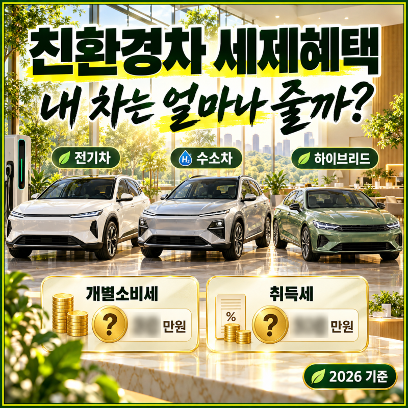 친환경차 세제혜택 차종별 차이