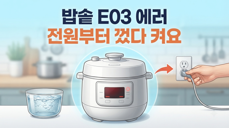 쿠쿠 밥솥 E03 에러, 5단계로 확인해요
