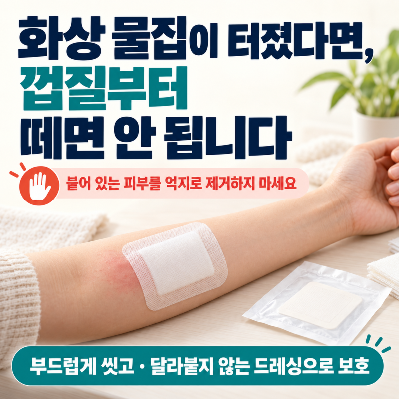 화상 물집이 터졌다면 껍질 떼도 될까? 바로 해야 할 응급처치와 병원 기준