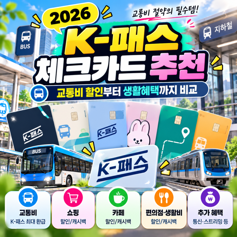 2026 K-패스 체크카드 추천｜교통비 할인·혜택 비교 총정리