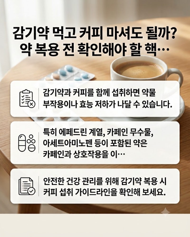 감기약 먹고 커피 마셔도 될까? 약 복용 전 확인해야 할 핵심 성분 3가지