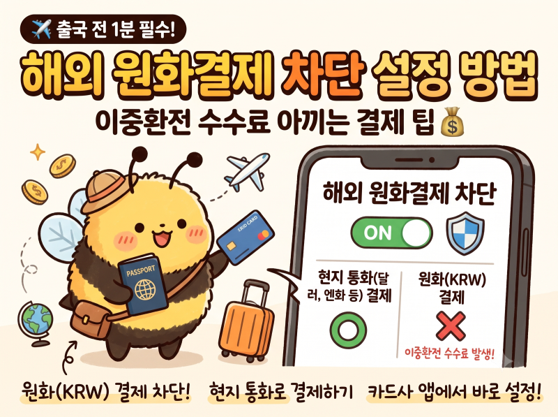 해외 원화결제 차단 설정 방법, 이중환전 수수료 아끼는 결제 팁
