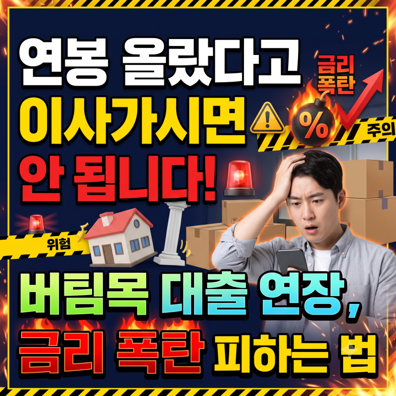 "버팀목 연장하려다 금리 폭탄?" 연봉 상승 시 무주택자가 챙겨야 할 가을 이사철 대출 갱신 ....
