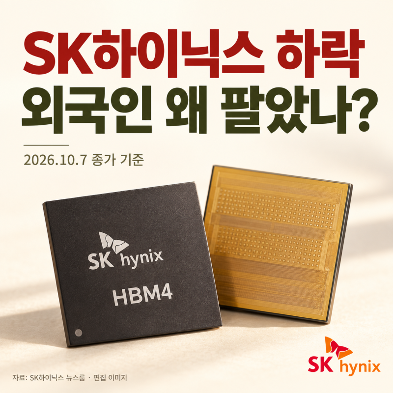 SK하이닉스 2.82% 하락, 외국인 1조3천억 팔았다… 무슨 일?