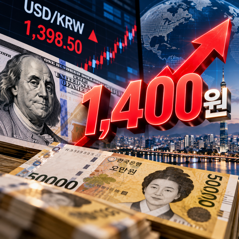 원달러환율 다시 1,400원대 전망 유력