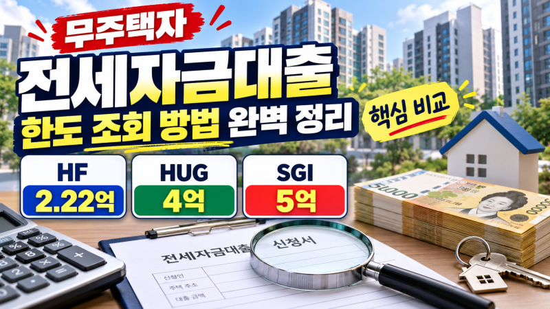 무주택자 전세자금대출 한도 조회 방법 완벽 정리(DSR, 조건, 금리)