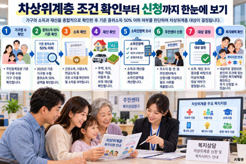 2026년 차상위계층 조건 총정리｜소득기준부터 재산·신청방법까지