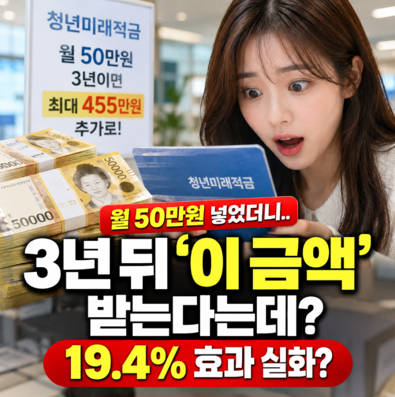 청년미래적금 '월 50만원 넣었더니' 3년 뒤 '이 금액' 19.4% 효과