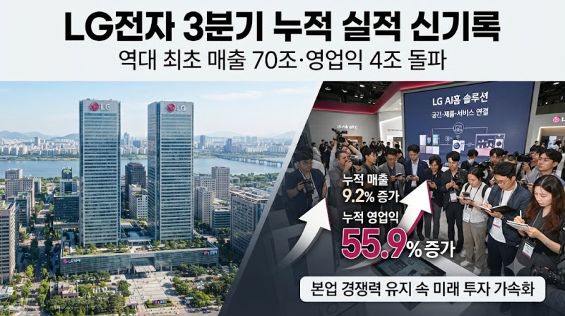 LG전자, 3분기 누적 영업이익 4조 첫 돌파…역대급 성적표 비결은?