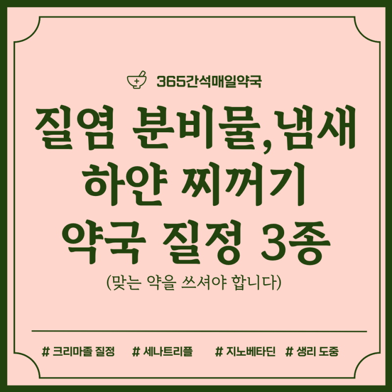 질염 분비물 냄새·두부 찌꺼기 가려움? 약국 질정 3종(클리마졸·세나트리플·지노베타딘) 비....