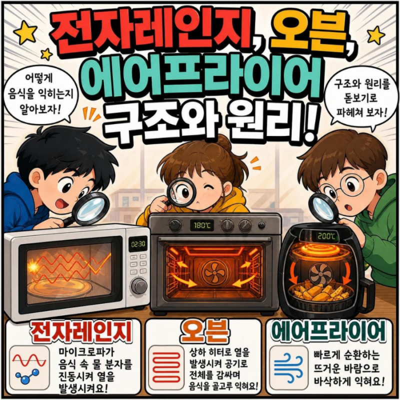 알고쓰면 더 맛있는? 전자레인지 오븐 에어프라이어 구조와 원리!