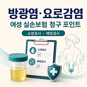 여성 방광염·요로감염 실손보험 청구, 소변검사와 배양검사 확인하세요