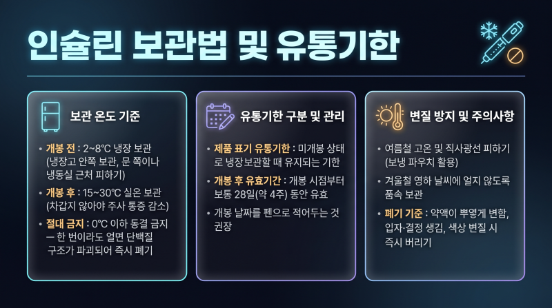 인슐린 보관법 총정리! 약효 떨어뜨리지 않는 적정 온도와 유통기한 관리법