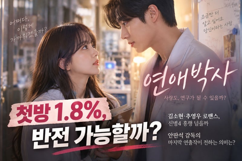 연애박사 첫방 시청률 1.8%…김소현·추영우 로맨스, 신병4 흥행 넘을까