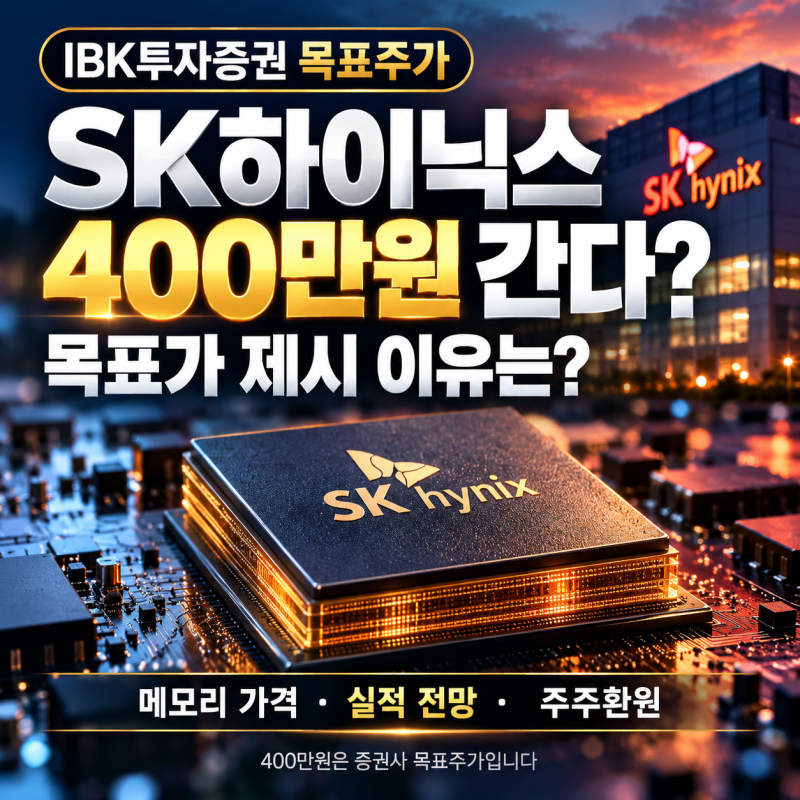 'SK하이닉스 400만원 간다?' IBK투자증권이 목표주가 제시한 이유