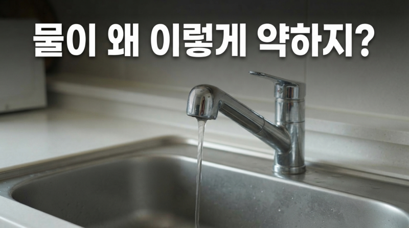 싱크대 수전 물이 졸졸 나온다면｜헤드와 밸브부터 확인해봐요