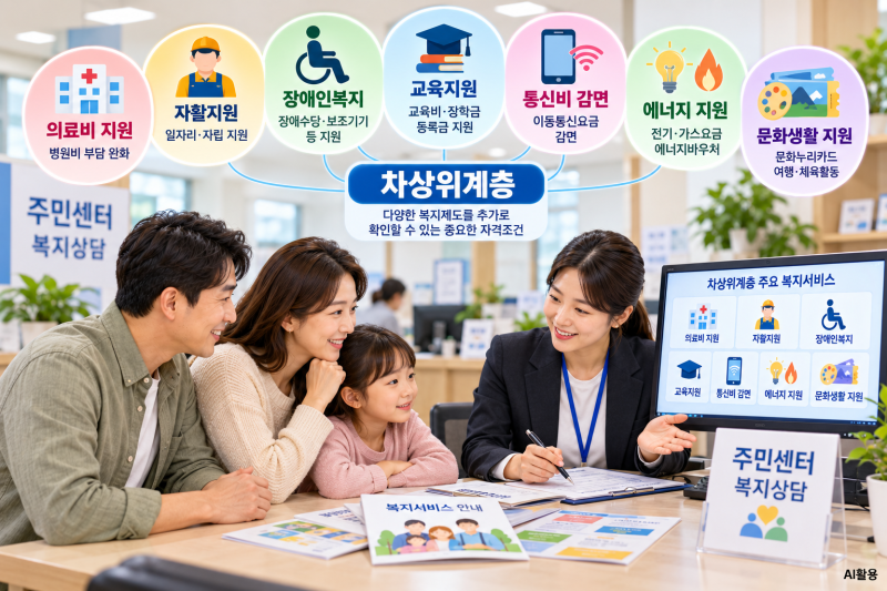 차상위계층이 되면 어떤 혜택을 받을 수 있을까요?