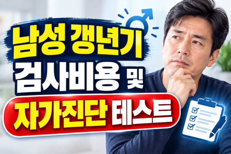 남성(남자) 갱년기 검사비용 및 자가진단 체크리스트