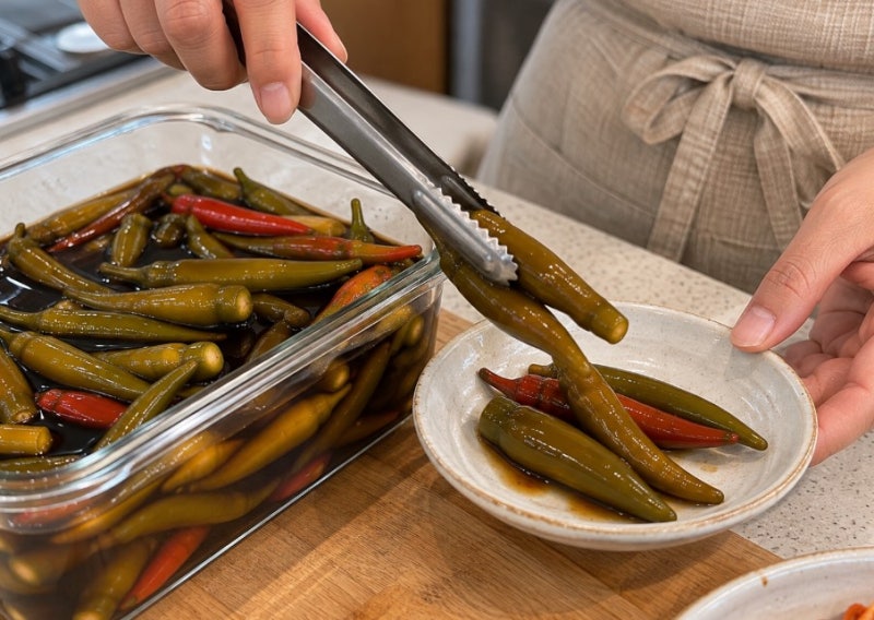 고추장아찌 만드는 법, 간장물 비율과 끓여서 부어야 할까?