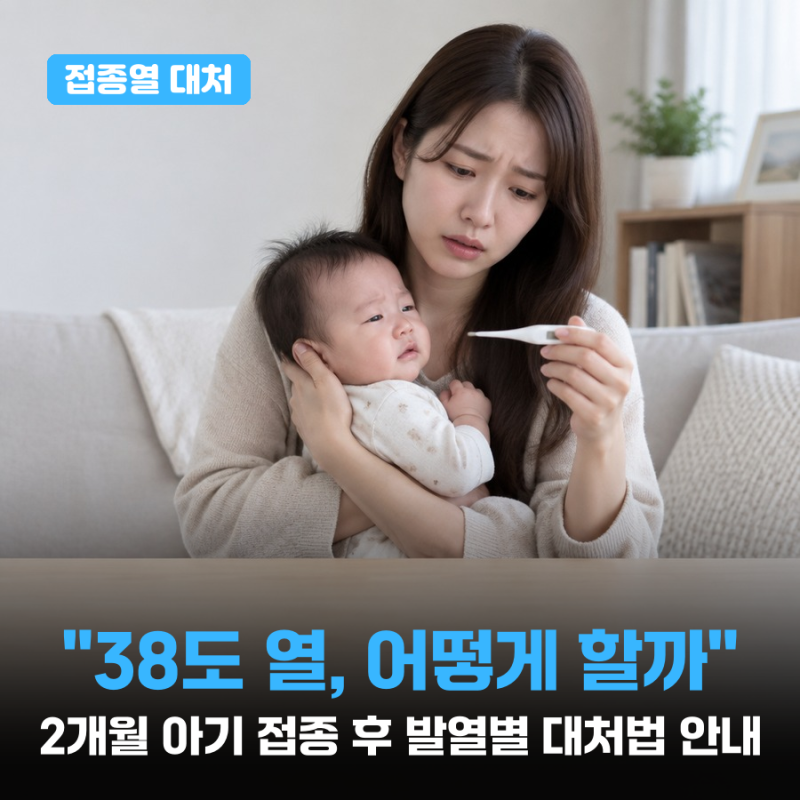 “2개월 아기 예방접종 후 열 38도, 괜찮을까?” 접종열 체온별 대처법 정리