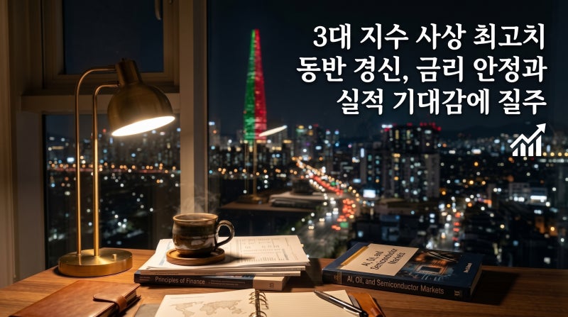 3대 지수 사상 최고치 동반 경신, 금리 안정과 실적 기대감에 질주