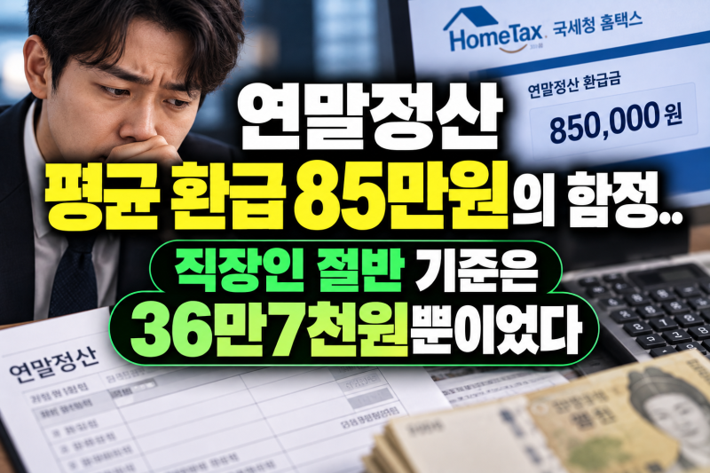 연말정산 평균 환급 85만원의 함정..직장인 절반 기준은 36만7천원뿐이었다