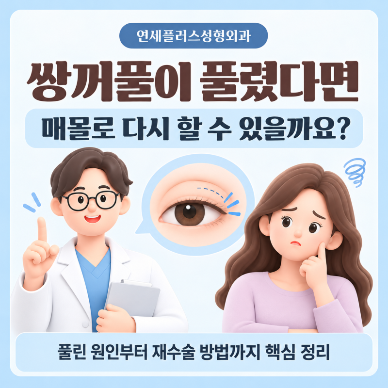 쌍꺼풀이 풀렸다면 매몰로 다시 할 수 있을까요?