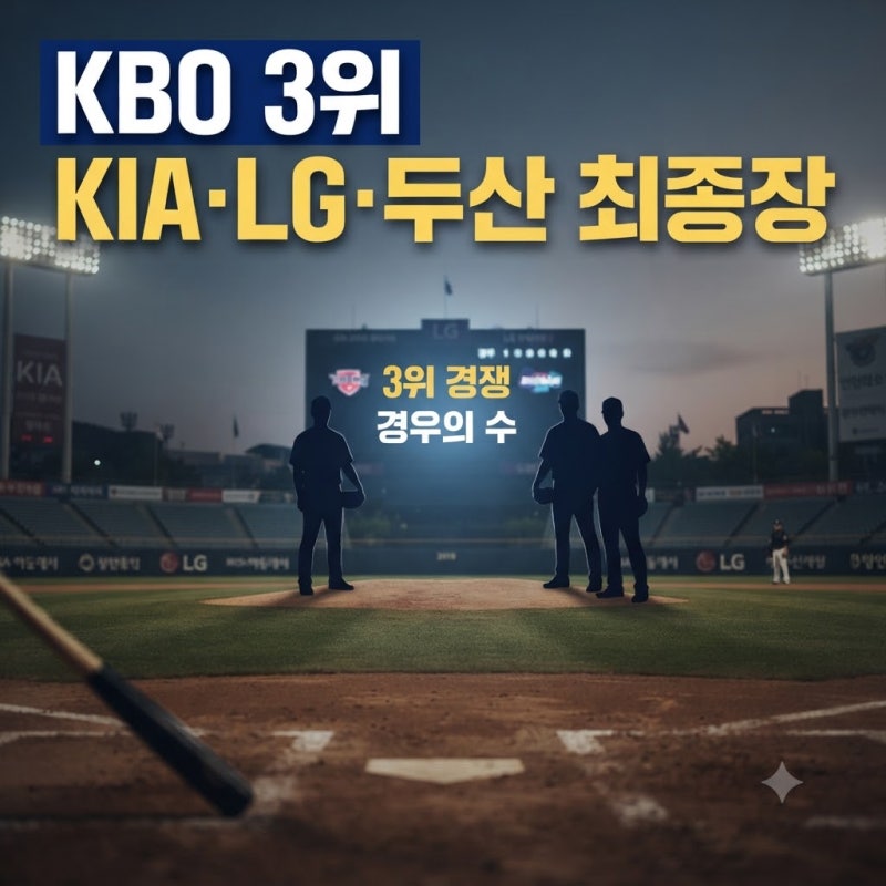 잔여 경기 승률로 보는 KBO 3위 경쟁: KIA·LG·두산 최종 경우의 수 총정리