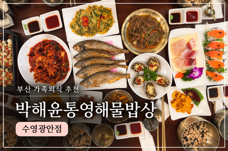 부산 광안리 맛집 박해윤통영해물밥상 수영광안점 VIP 밥상 후기｜부산 가족식사 추천