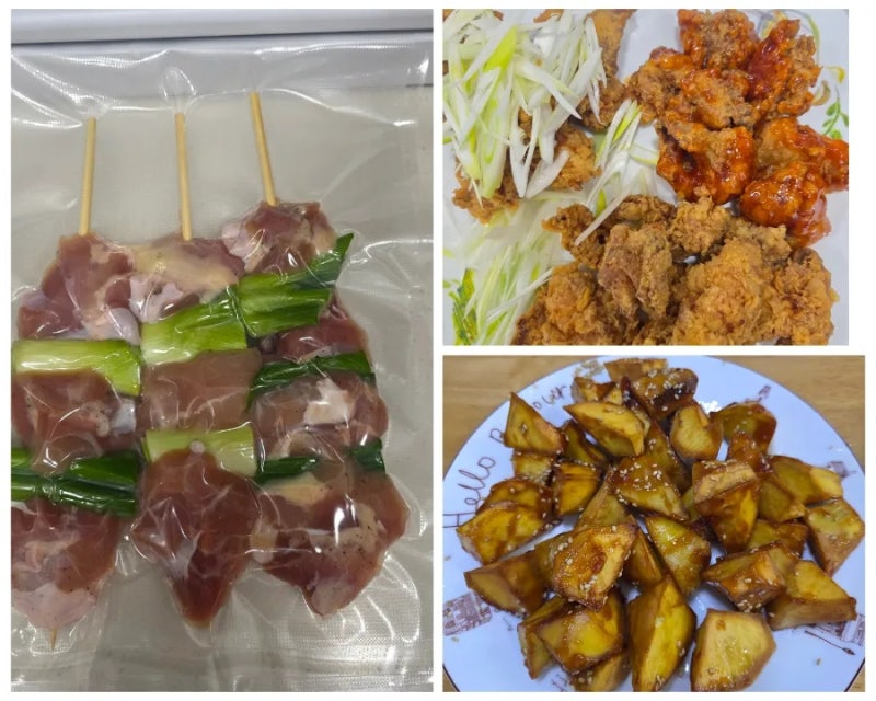 식비줄이는 방법 브라질닭다리 순살치킨 닭꼬치 고구마빠스만들기
