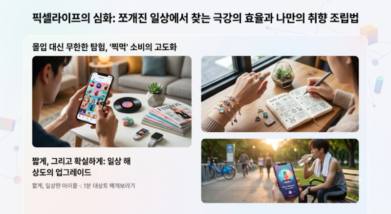 디지털 화면의 최소 단위, 픽셀처럼 삶을 잘게 쪼개어 살다