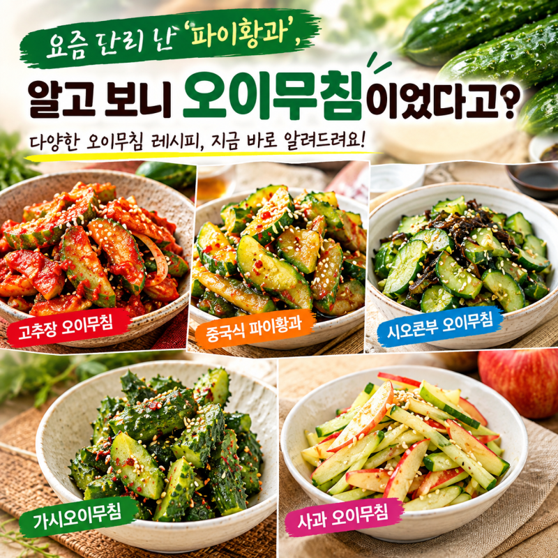 요즘 난리 난 ‘파이황과’, 알고 보니 그냥 오이무침이었다? 5가지 오이무침 비교