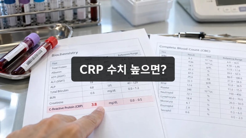 CRP 정상수치 넘었다면? 몸속 감염·염증 경고일 수 있습니다
