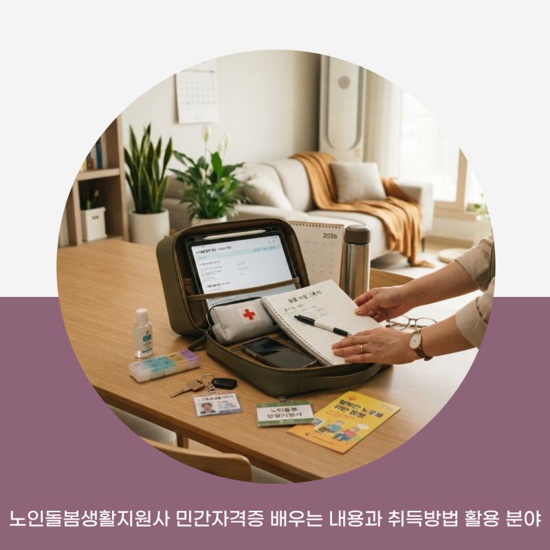 노인돌봄생활지원사 민간자격증 배우는 내용과 취득방법 활용 분야