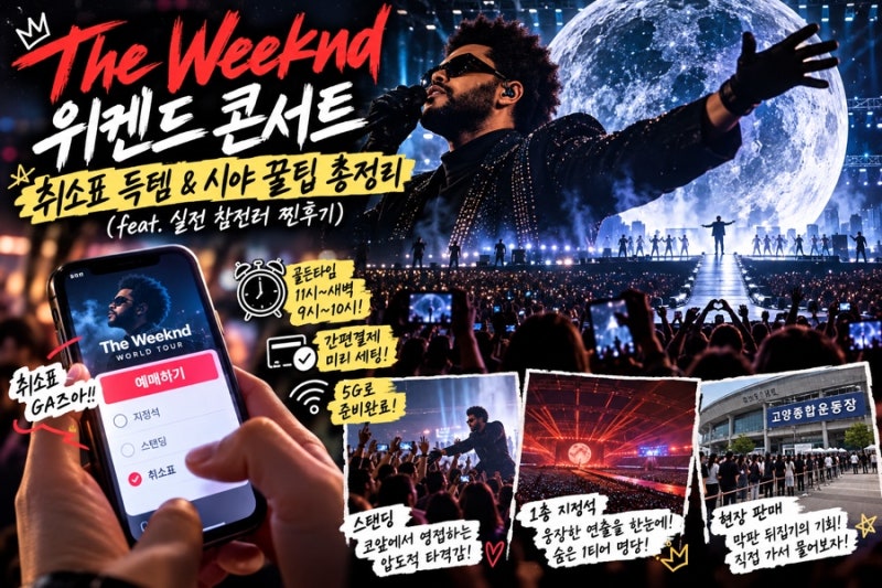 [위켄드 콘서트] 취소표 득템 & 시야 꿀팁 총정리 (feat. 실전 참전러 찐후기)