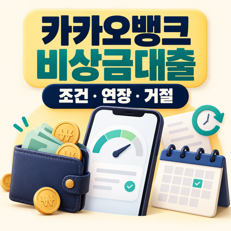 카카오뱅크 비상금대출 조건｜금리·연장·거절 후 확인할 것