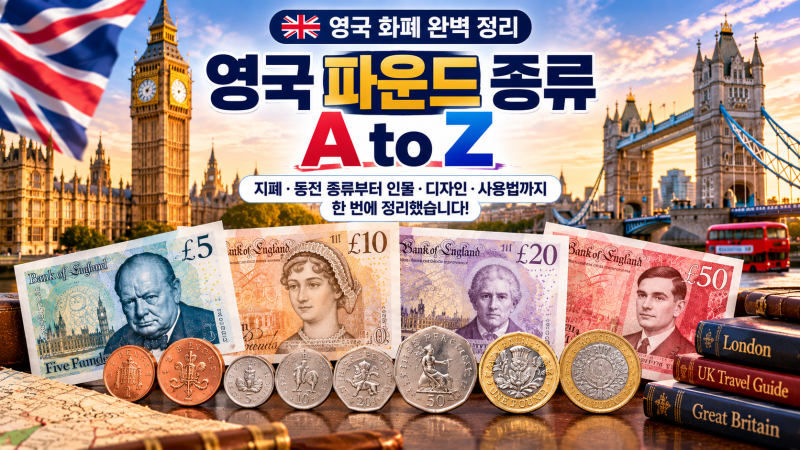 영국 파운드 종류 총정리｜£5·£10·£20·£50 지폐와 동전 8종, 찰스 3세·엘리자베스 2세까지