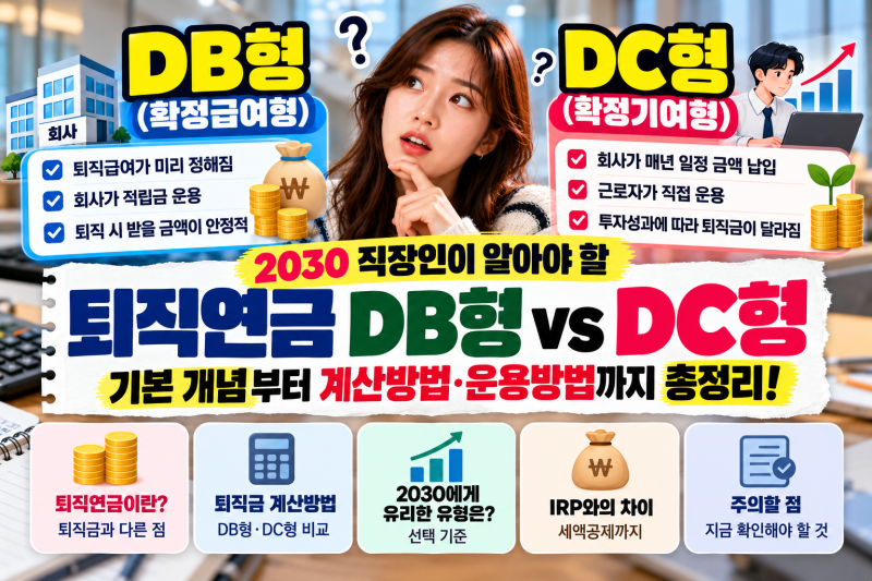 퇴직연금 DB형 DC형 차이｜2030 직장인이 꼭 알아야 할 퇴직금 계산·운용방법