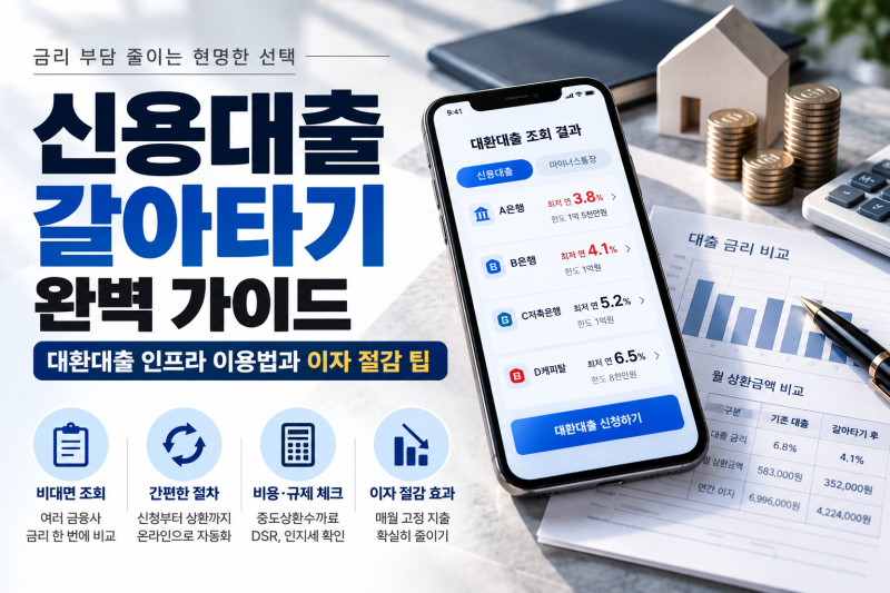 신용대출 갈아타기 완벽 가이드: 대환대출 인프라 이용법과 이자 절감 팁