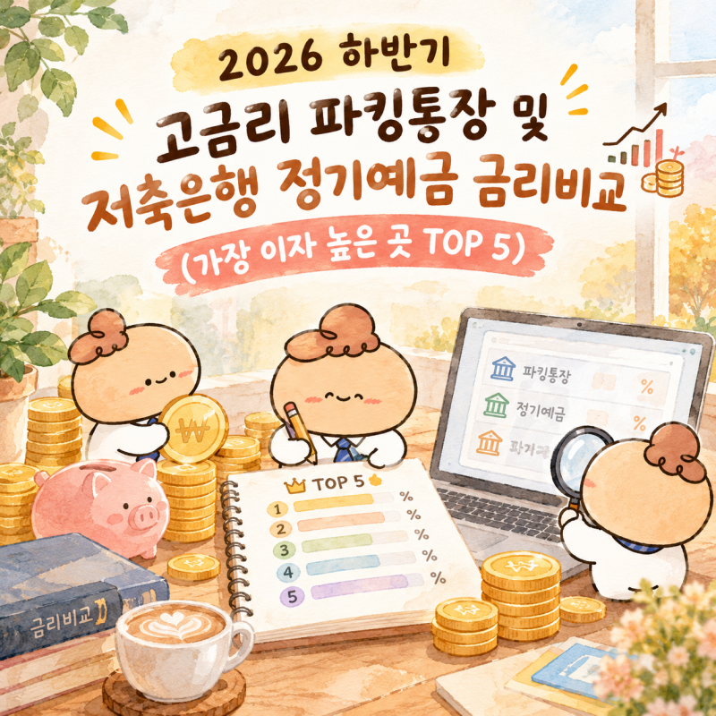 [제218호] 2026 하반기 고금리 파킹통장 및 저축은행 정기예금 금리 비교 (가장 이자 높은 곳 TOP....