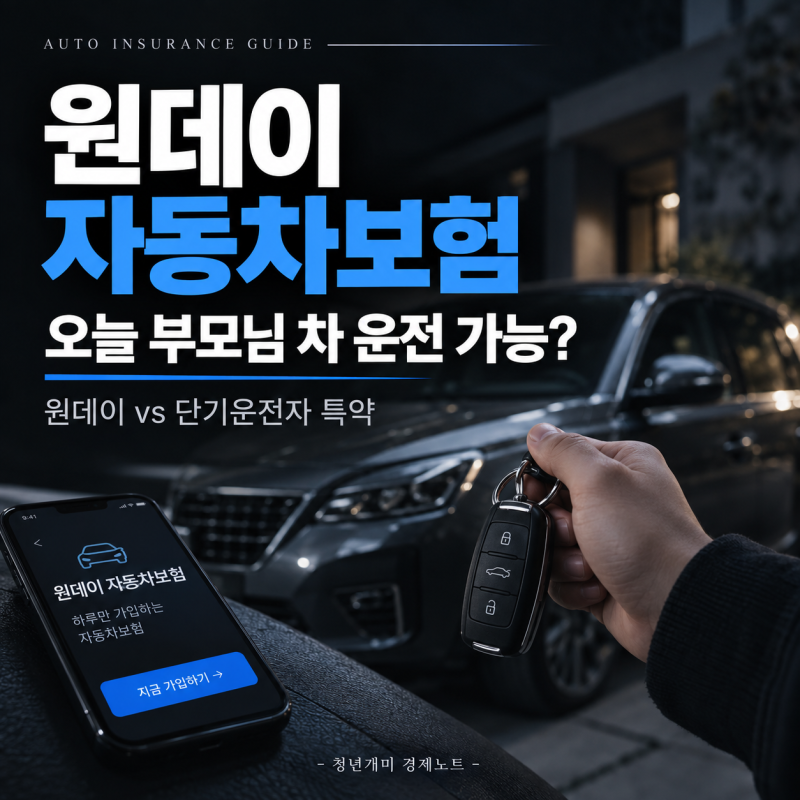 "오늘 부모님 차 운전해도 될까?" 원데이 자동차보험·단기운전자 특약 차이