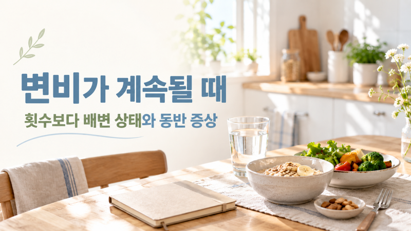 변비가 계속될 때｜배변 습관과 병원에 갈 신호를 함께 확인하세요