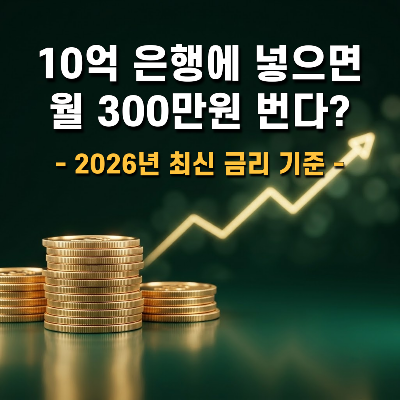 10억 은행이자 한 달 300만원? 정기예금 금리와 세후 실수령액